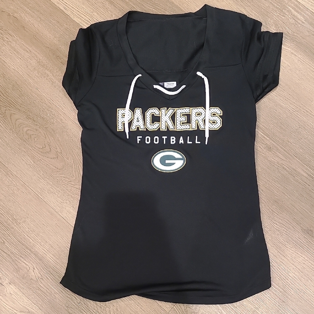 Packers Womens Medium NFL Football Black T-Shirt